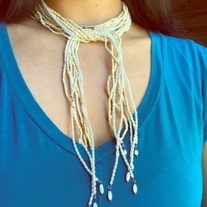 Long mother of pearl open necklace